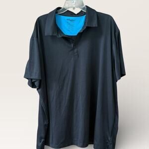 Birdie Bound Mens 3XL Black Solid Golf Polo Performance Short Sleeve Preppy